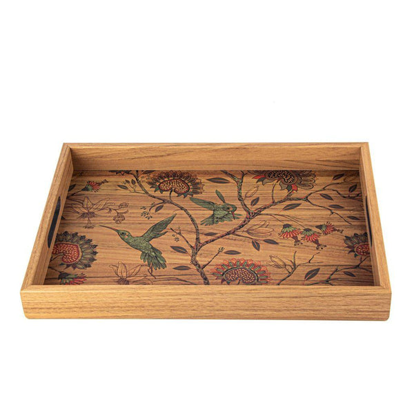 Serveringsbrett i tre med trykt motiv - BIRDS-Decorative Objects-Manopoulos-Large-Kvalitetstid AS