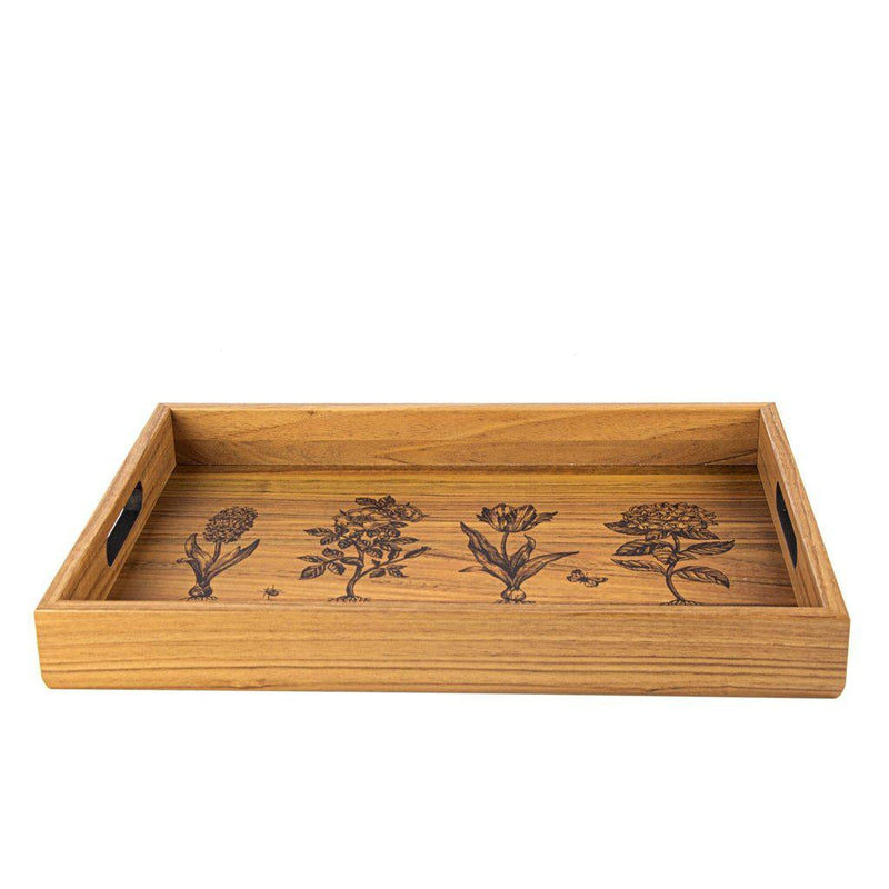 Serveringsbrett i tre med trykt motiv - GARDENING-Decorative Objects-Manopoulos-Large-Kvalitetstid AS