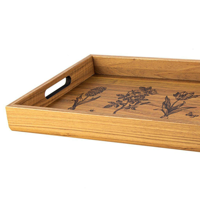 Serveringsbrett i tre med trykt motiv - GARDENING-Decorative Objects-Manopoulos-Large-Kvalitetstid AS