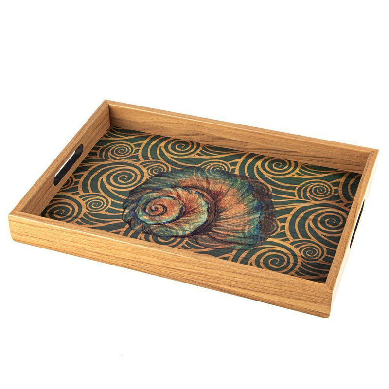 Serveringsbrett i tre med trykt motiv - OCEAN-Decorative Objects-Manopoulos-Large-Kvalitetstid AS
