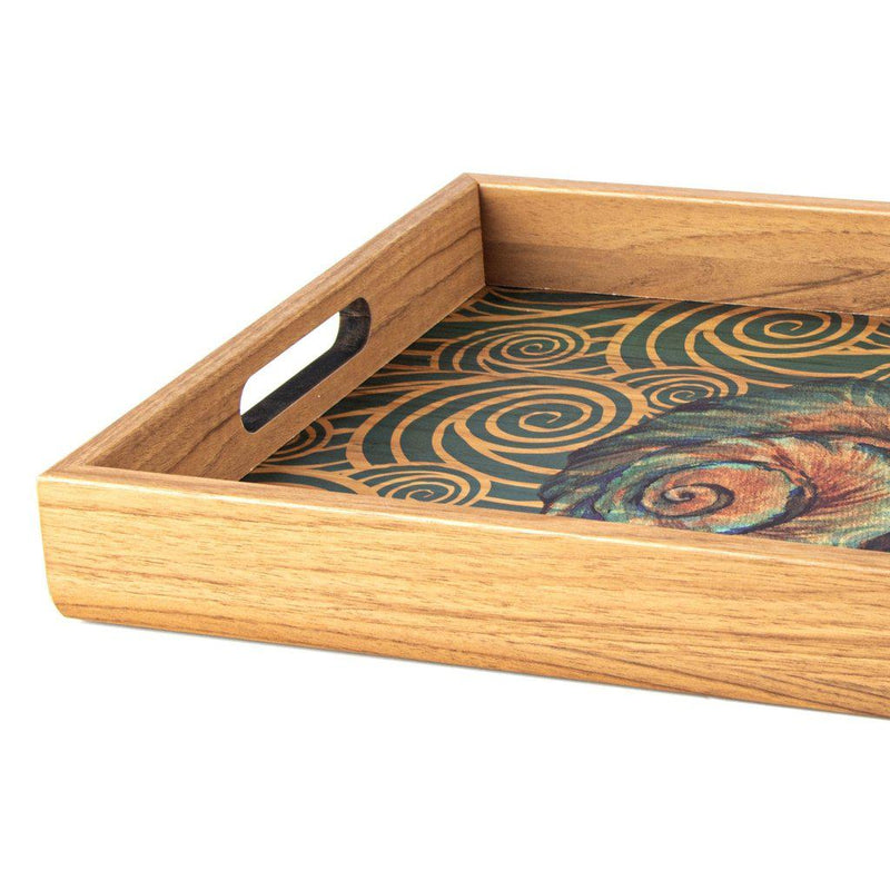 Serveringsbrett i tre med trykt motiv - OCEAN-Decorative Objects-Manopoulos-Large-Kvalitetstid AS