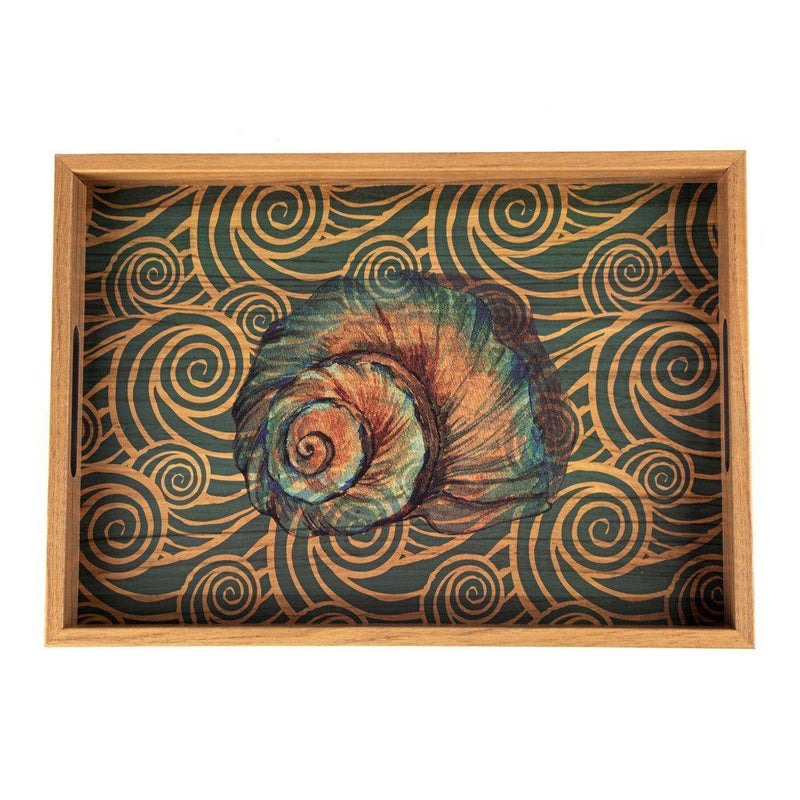 Serveringsbrett i tre med trykt motiv - OCEAN-Decorative Objects-Manopoulos-Large-Kvalitetstid AS