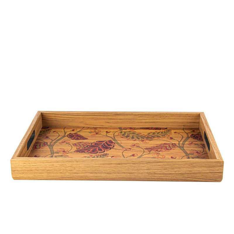 Serveringsbrett i tre med trykt motiv - PURPLE BLOSSOM-Decorative Objects-Manopoulos-Large-Kvalitetstid AS