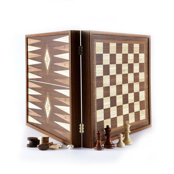 CLASSIC STYLE - 2 in 1 Combo Game - Chess/Backgammon (Large)-Combo Games-Manopoulos-Large-Kvalitetstid AS