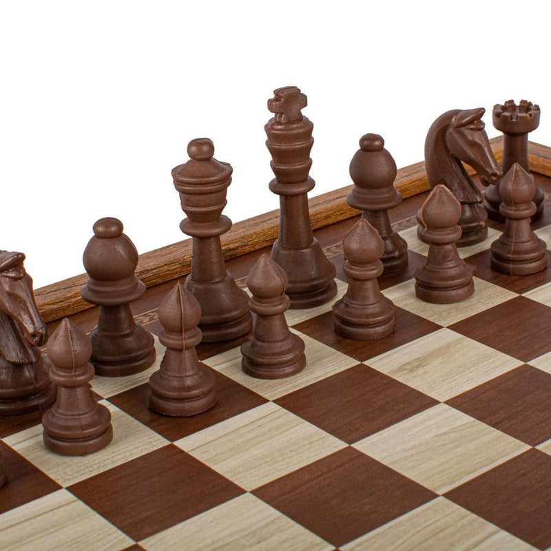 Sjakk & Backgammon | Kombisett 2 spill i 1 (27*27cm)-Kombinasjonsspill-Manopoulos-Kvalitetstid AS