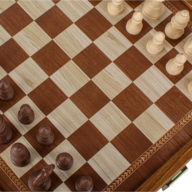 Sjakk & Backgammon | Kombisett 2 spill i 1 (27*27cm)-Kombinasjonsspill-Manopoulos-Kvalitetstid AS