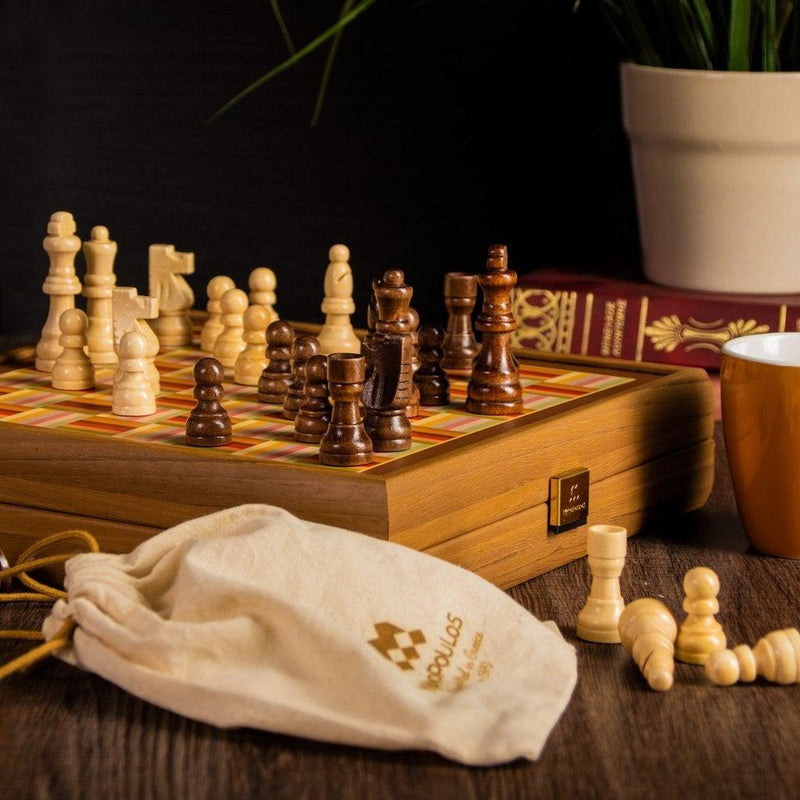 RAINBOW COLOURS - 4 in 1 Combo Game - Sjakk/Backgammon/Ludo/Stigespill-Combo Games-Manopoulos-Medium-Kvalitetstid AS