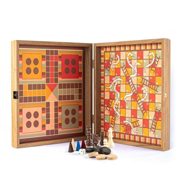 RAINBOW COLOURS - 4 in 1 Combo Game - Sjakk/Backgammon/Ludo/Stigespill-Combo Games-Manopoulos-Medium-Kvalitetstid AS