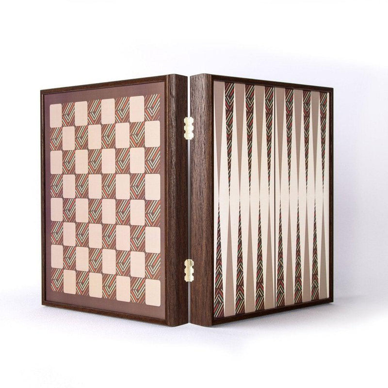 VINTAGE STYLE - 4 in 1 Combo Game - Chess/Backgammon/Ludo/Snakes-Combo Games-Manopoulos-Medium-Kvalitetstid AS