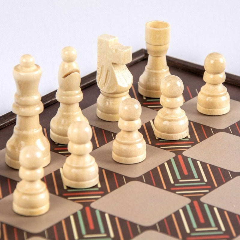 VINTAGE STYLE - 4 in 1 Combo Game - Chess/Backgammon/Ludo/Snakes-Combo Games-Manopoulos-Medium-Kvalitetstid AS