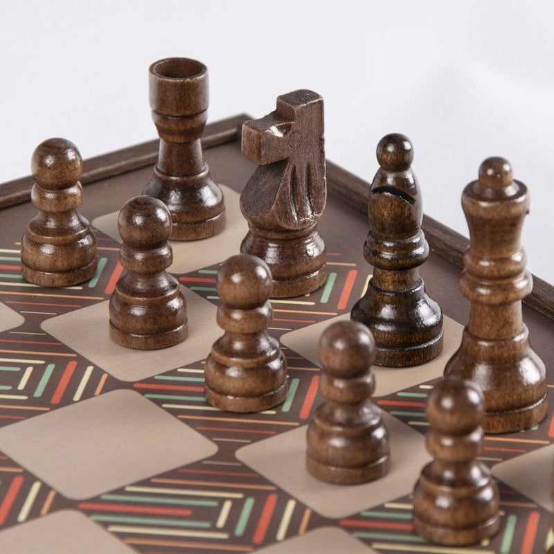 VINTAGE STYLE - 4 in 1 Combo Game - Chess/Backgammon/Ludo/Snakes-Combo Games-Manopoulos-Medium-Kvalitetstid AS