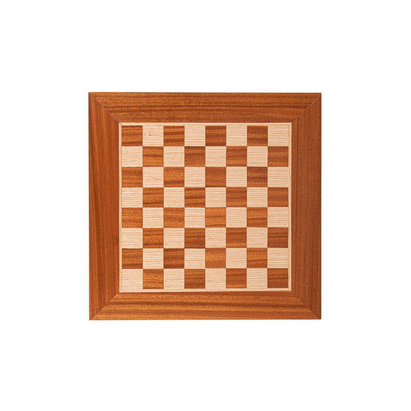 MAHOGANY WOOD & OAK INLAID handcrafted chessboard 34x34cm (Small)-Bordspill-Manopoulos-Small-Kvalitetstid AS