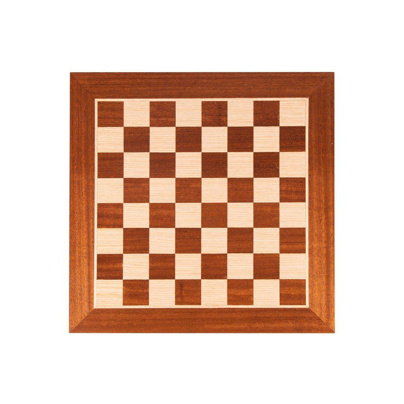 MAHOGANY WOOD & OAK INLAID handcrafted chessboard 40x40cm (Medium)-Bordspill-Manopoulos-Medium-Kvalitetstid AS