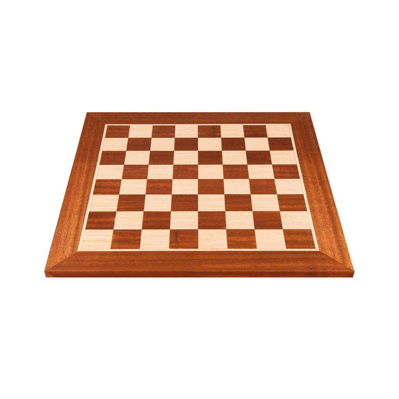 MAHOGANY WOOD & OAK INLAID handcrafted chessboard 40x40cm (Medium)-Bordspill-Manopoulos-Medium-Kvalitetstid AS