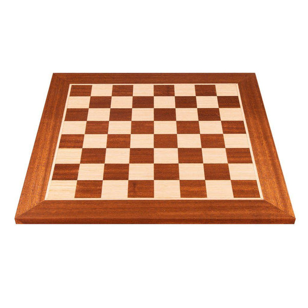 MAHOGANY WOOD & OAK INLAID handcrafted chessboard 50x50cm (Large)-Bordspill-Manopoulos-Large-Kvalitetstid AS
