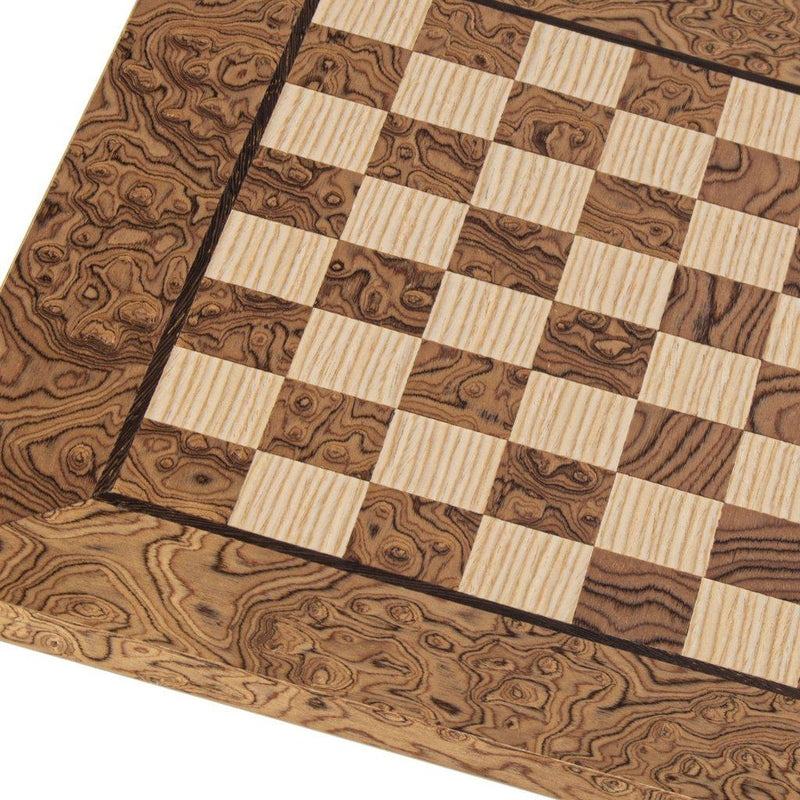 WALNUT BURL & OAK INLAID handcrafted chessboard 34x34cm (Small)-Bordspill-Manopoulos-Small-Kvalitetstid AS