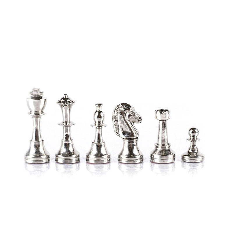 CLASSIC METAL STAUNTON Chessmen (Medium) - Gold/Silver-Bordspill-Manopoulos-Medium-Kvalitetstid AS