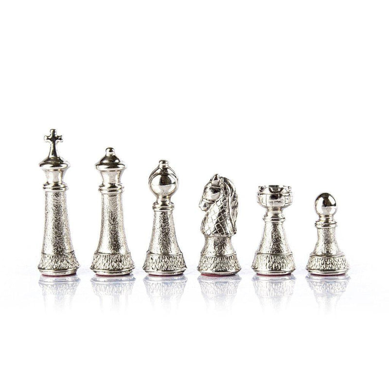 CLASSIC METAL STAUNTON Chessmen (Large) - Gold/Silver-Bordspill-Manopoulos-Large-Kvalitetstid AS