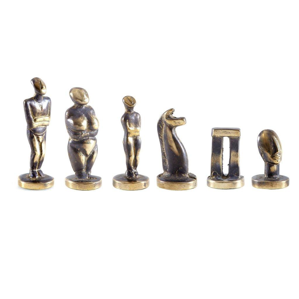 CYCLADIC ART Chessmen (Large) - Blue/Brown-Bordspill-Manopoulos-Large-Kvalitetstid AS