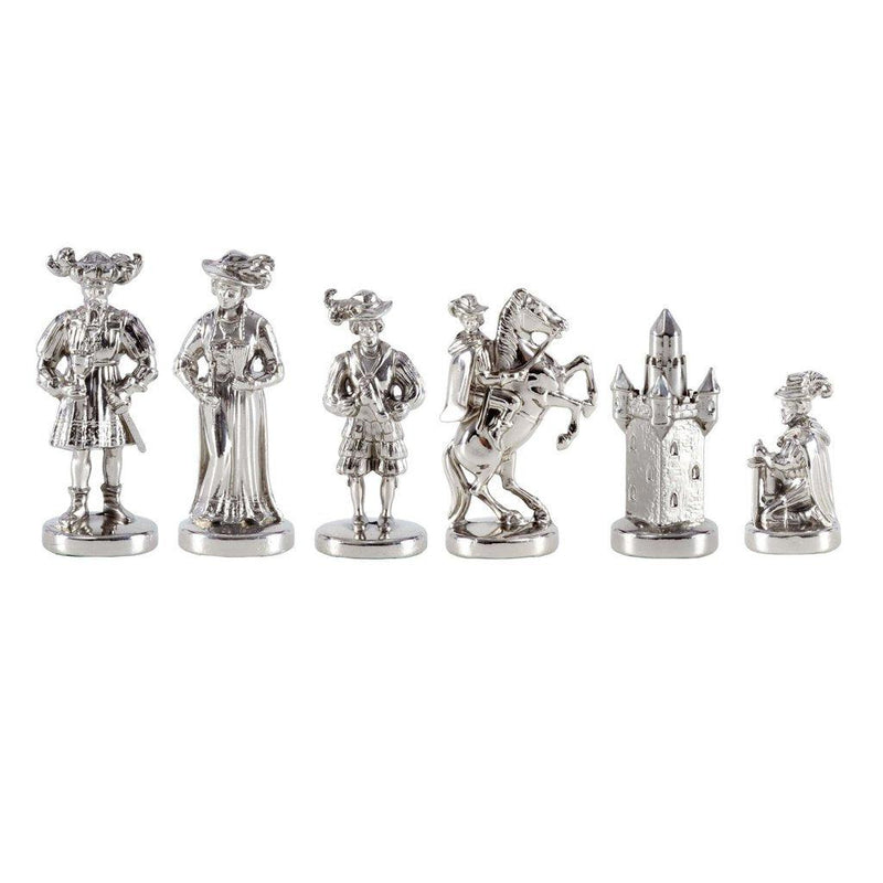 MEDIEVAL KNIGHTS Chessmen (Large) - Gold/Silver-Bordspill-Manopoulos-Large-Kvalitetstid AS