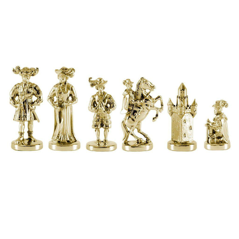 MEDIEVAL KNIGHTS Chessmen (Large) - Gold/Silver-Bordspill-Manopoulos-Large-Kvalitetstid AS