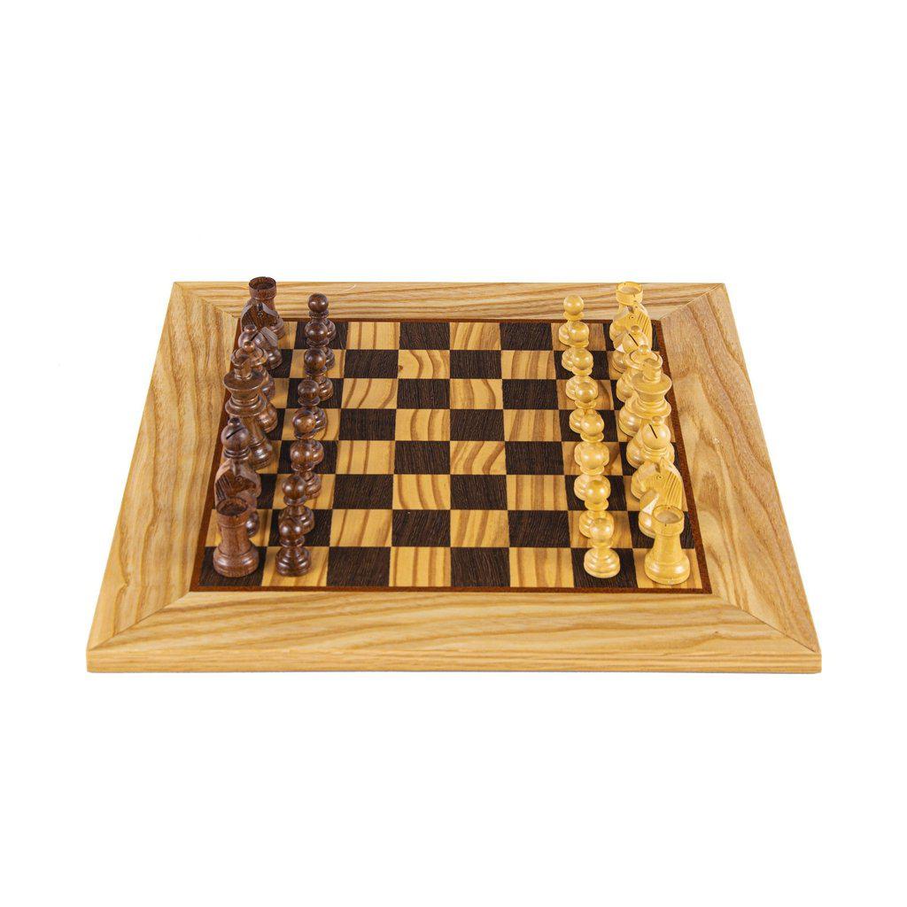 OLIVE BURL Chess set 40x40cm (Medium) with Staunton Chessmen 8.5cm King-Bordspill-Manopoulos-Medium-Kvalitetstid AS
