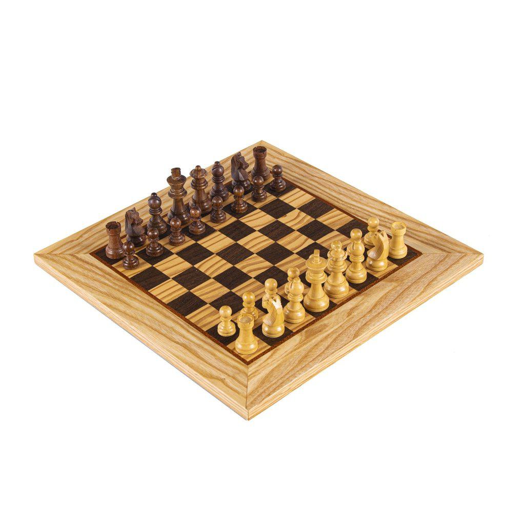 OLIVE BURL Chess set 40x40cm (Medium) with Staunton Chessmen 8.5cm King-Bordspill-Manopoulos-Medium-Kvalitetstid AS