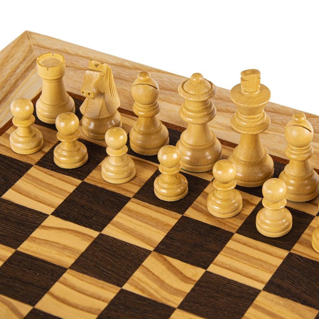 OLIVE BURL Chess set 40x40cm (Medium) with Staunton Chessmen 8.5cm King-Bordspill-Manopoulos-Medium-Kvalitetstid AS