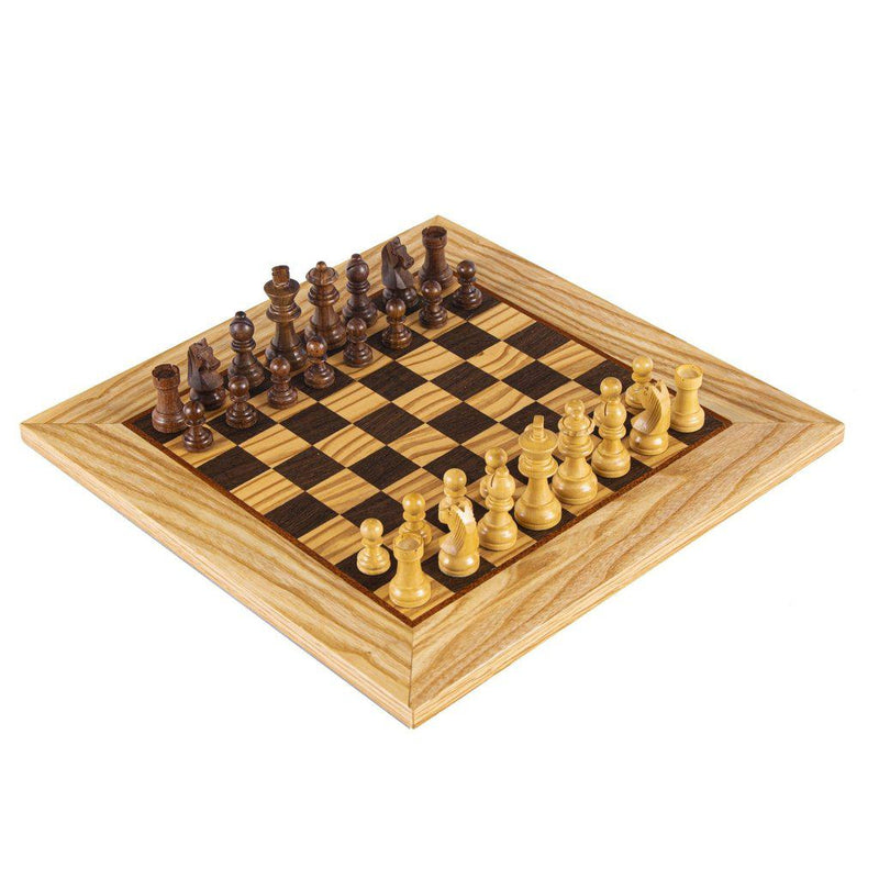 OLIVE BURL Chess set 50x50cm (Large) with Staunton Chessmen 9.5cm King-Bordspill-Manopoulos-Large-Kvalitetstid AS