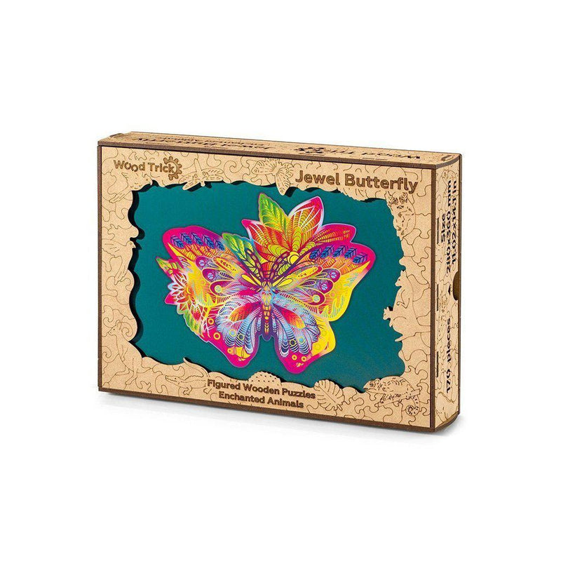 Jewel Butterfly - wooden colorful puzzle by WoodTrick.
