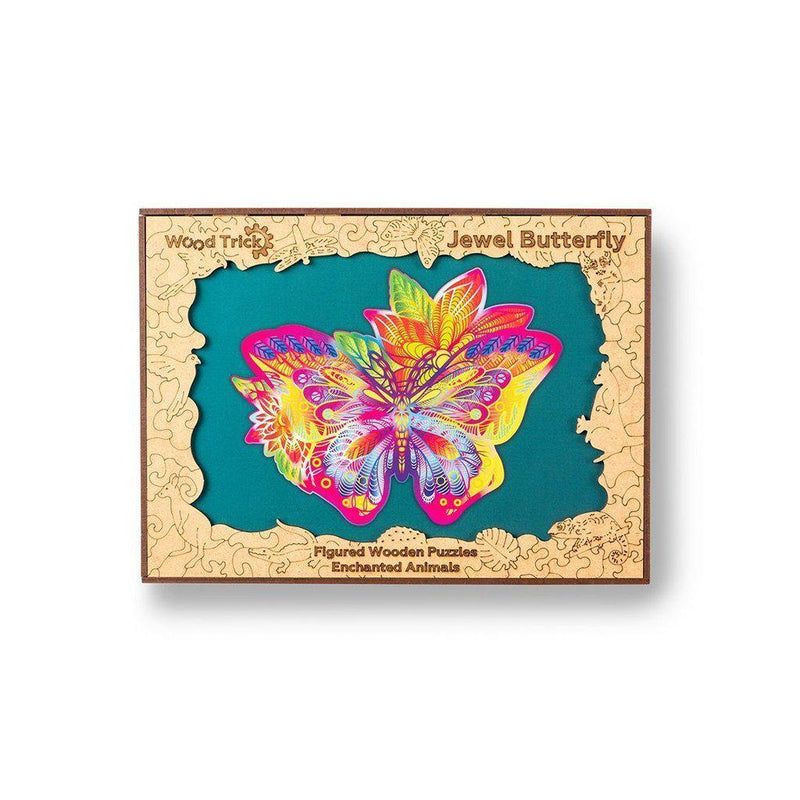 Jewel Butterfly - wooden colorful puzzle by WoodTrick.