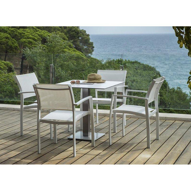 Spisebord | Capri-Utemøbler-Balliu-70x70-Blank: Aluminium-WHITE-Kvalitetstid AS