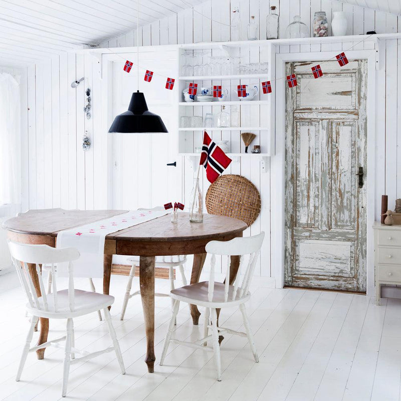 Stor flagglenke - norske flagg - ekte flaggduk - 10 flagg-Flagglenker-Langkilde & Søn-Kvalitetstid AS