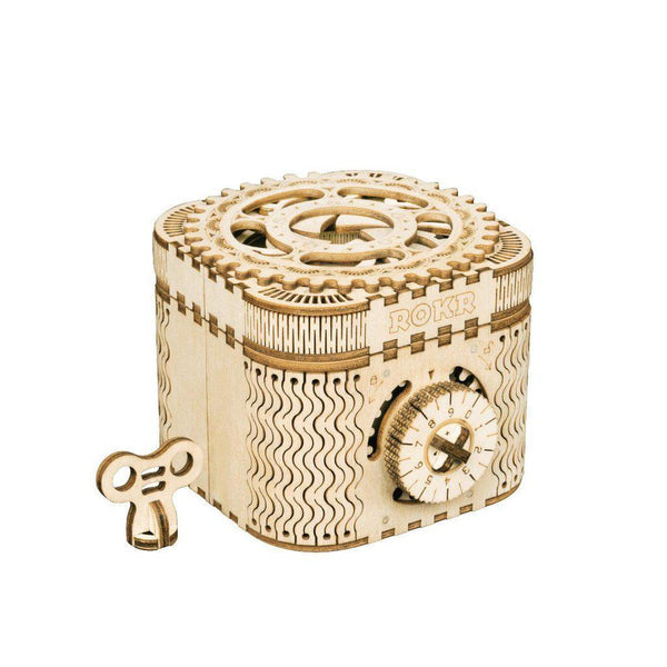 Treasure box | Skrin av tre med kodelås-Byggesett-Robotime-Kvalitetstid AS