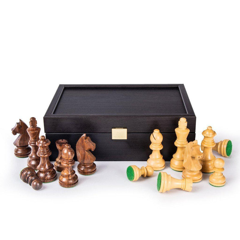 WENGE WOODEN STORAGE CASE FOR CHESSMEN - 6.5cm King-Bordspill-Manopoulos-Medium-Kvalitetstid AS