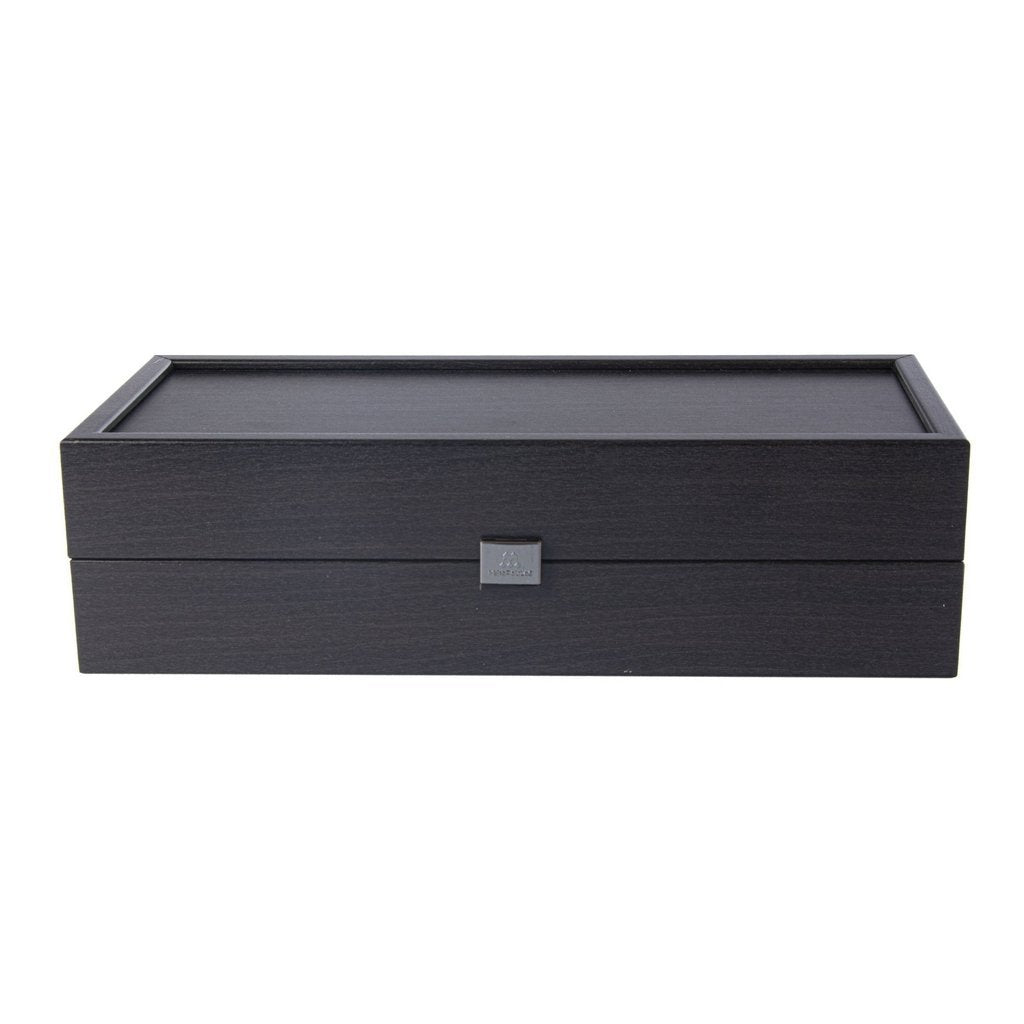 BLACK WOODEN WINE BOX-Decorative Objects-Manopoulos-Large-Kvalitetstid AS