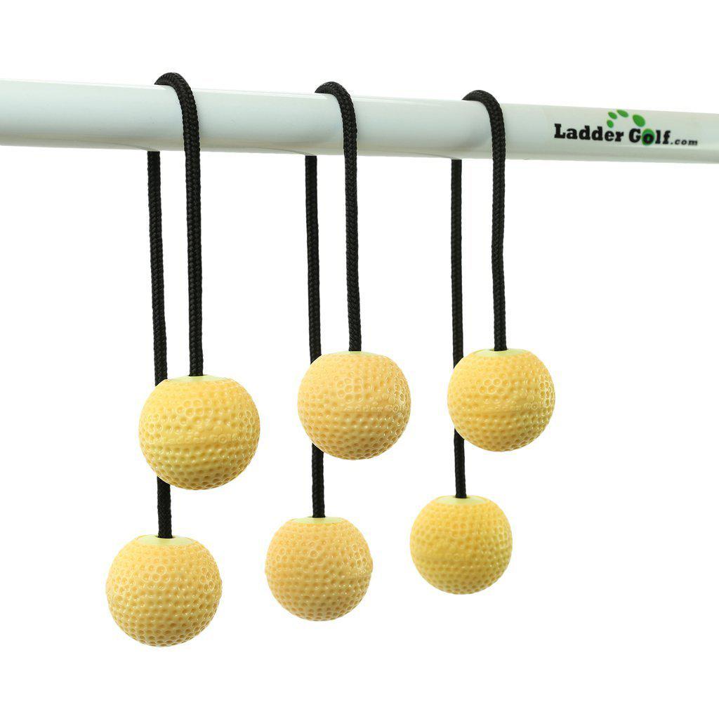 Laddergolf | Stigegolf | Myke gummibolaer -Sort snor-Tilbehør-Tosso-Gul-Kvalitetstid AS