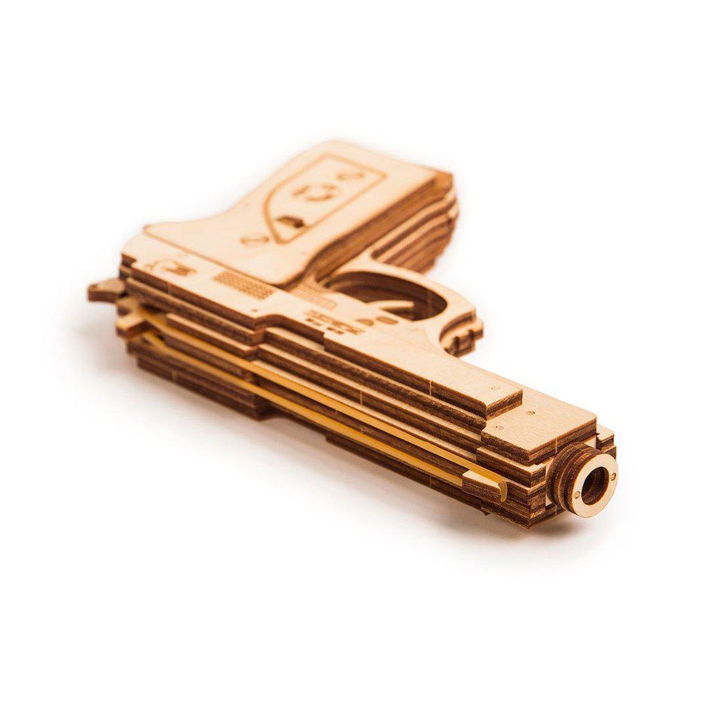 Gun - 3D mekanisk 3D byggesett i tre fra WoodTrick