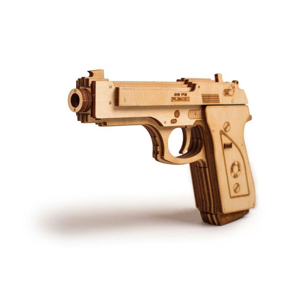 Gun - 3D mekanisk 3D byggesett i tre fra WoodTrick