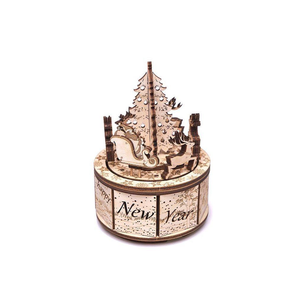 Santa’s Carousel - 3D mekanisk 3D byggesett i tre fra WoodTrick