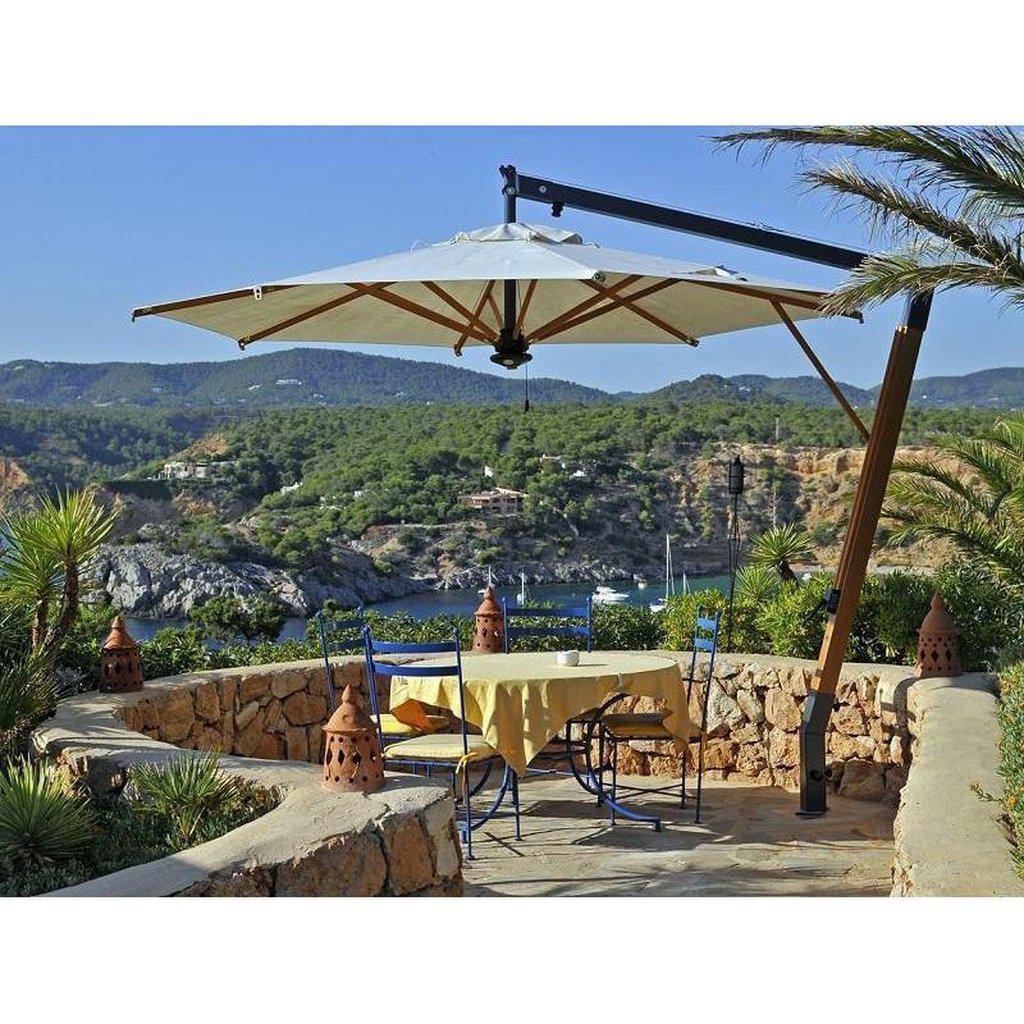 Parasoll Palladio Braccio | m/sidearm-Sidestilte parasoller-Scolaro-3.5 (rund)-Natur-Uten volanger-Kvalitetstid AS