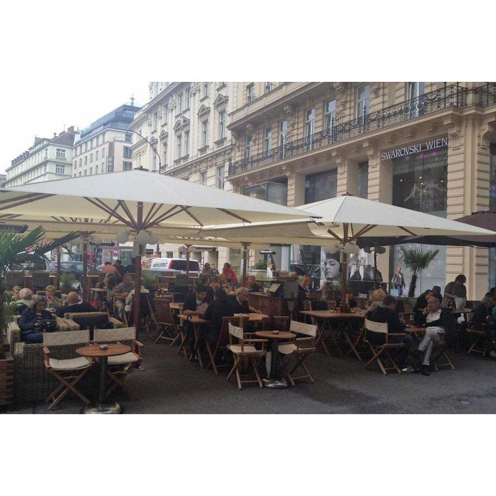 Parasoll | Rund | Forsterket - "Strong Wind" | Midtstilt mast-Parasoll-Uhlmann-Ø9-Hvit-Uten volanger-Kvalitetstid AS