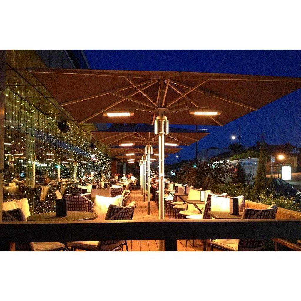 Parasoll | Rund | Forsterket - "Strong Wind" | Midtstilt mast-Parasoll-Uhlmann-Ø9-Hvit-Uten volanger-Kvalitetstid AS