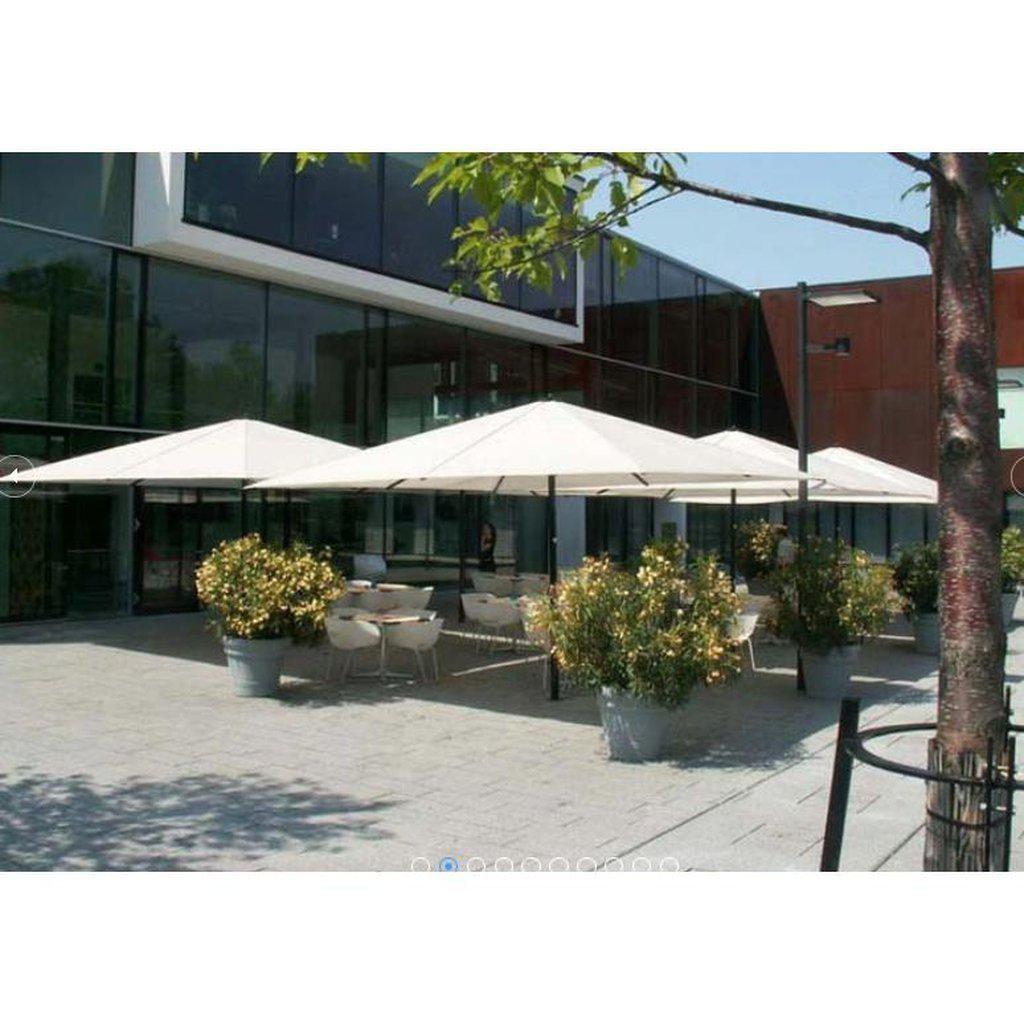 Parasoll Type T - "The Classic" | Midtstilt stang-Parasoller-Uhlmann-Ø3-Hvit-Uten volanger-Kvalitetstid AS