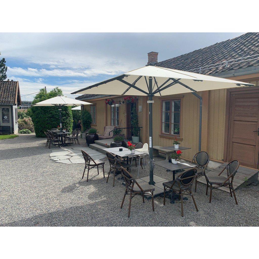 Parasoll Type T - "The Classic" | Midtstilt stang-Parasoller-Uhlmann-Ø3-Hvit-Uten volanger-Kvalitetstid AS