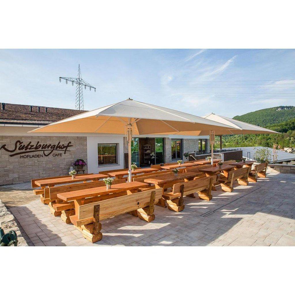 Parasoll Type T - "The Classic" | Midtstilt stang-Parasoller-Uhlmann-Ø3-Hvit-Uten volanger-Kvalitetstid AS