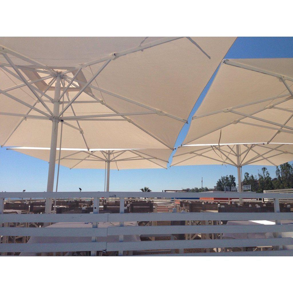 Parasoll Capri | teleskopstang | Dark-Gigantparasoller-Scolaro-5x5-Natur-Uten volanger-Kvalitetstid AS