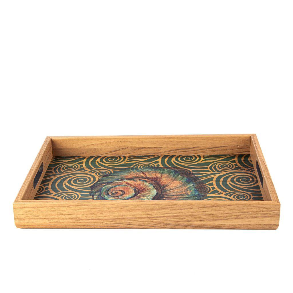 Serveringsbrett i tre med trykt motiv - OCEAN-Decorative Objects-Manopoulos-Large-Kvalitetstid AS