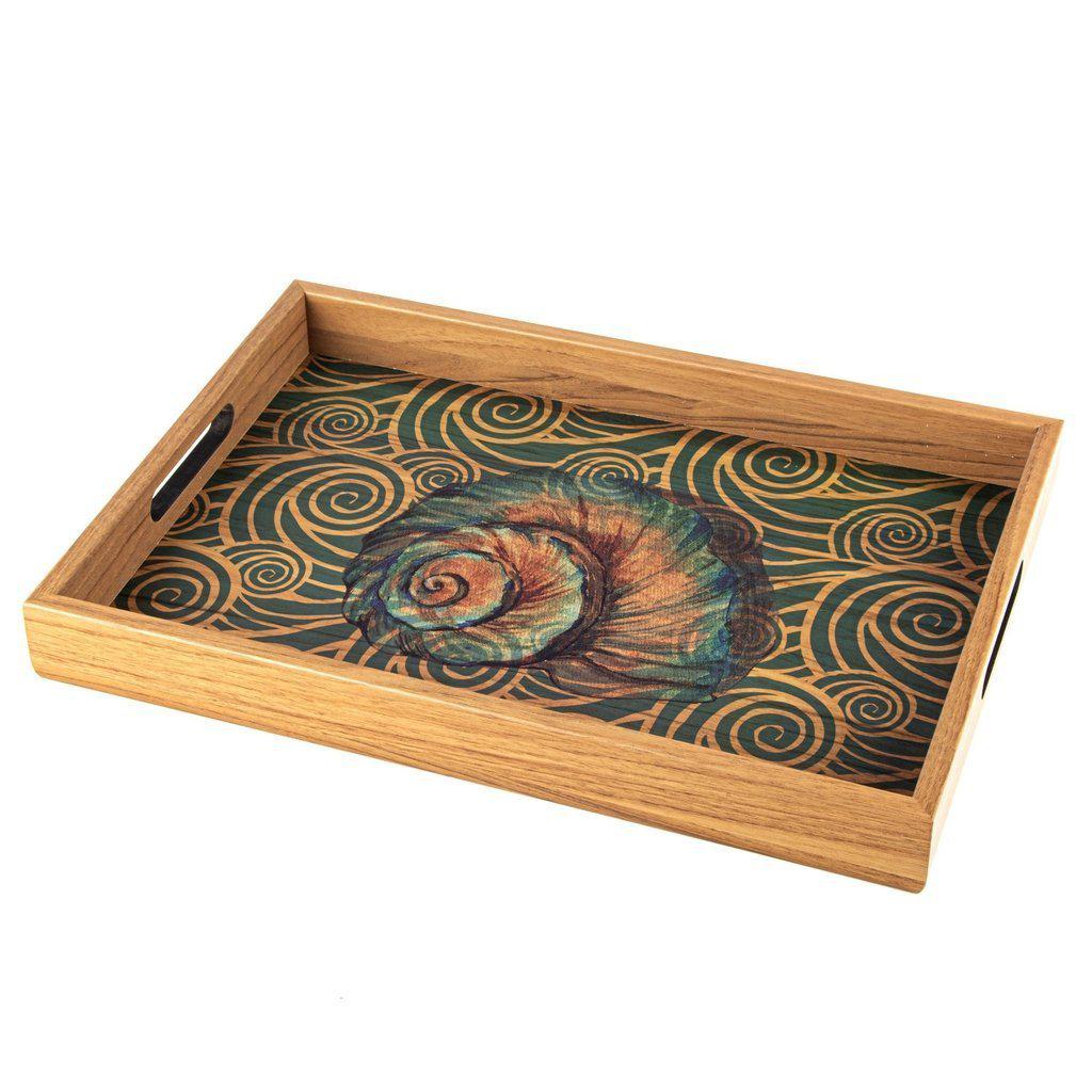 Serveringsbrett i tre med trykt motiv - OCEAN-Decorative Objects-Manopoulos-Large-Kvalitetstid AS