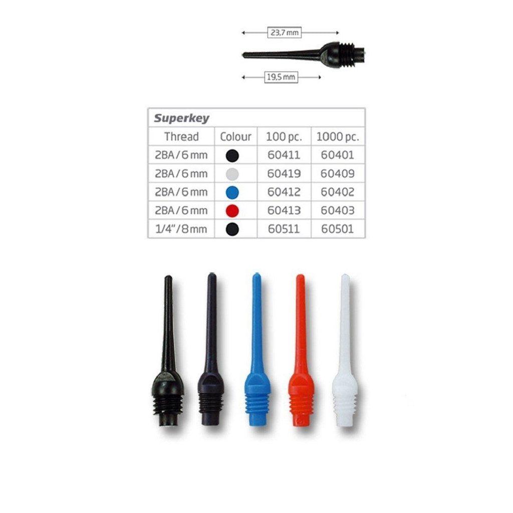 BULL'S Superkey soft tips - 100 stk-Sport-Bull's-sort-Kvalitetstid AS